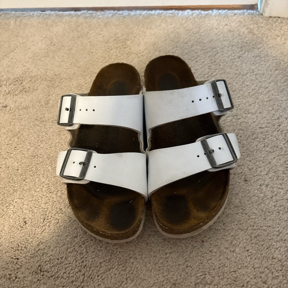 Adults white Arizona Birkenstocks